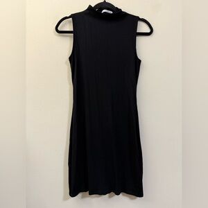Reformation Jeans Sana Ribbed Mock Neck Sleeveless Mini Dress in Black‎ - XS